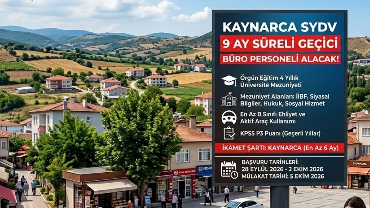 Kaynarca SYDV KPSS Puanı ile 9 Aylık Personel Alacak! (Hukuk, İİBF, Siyasal ve Sosyal Hizmet Mezunları)