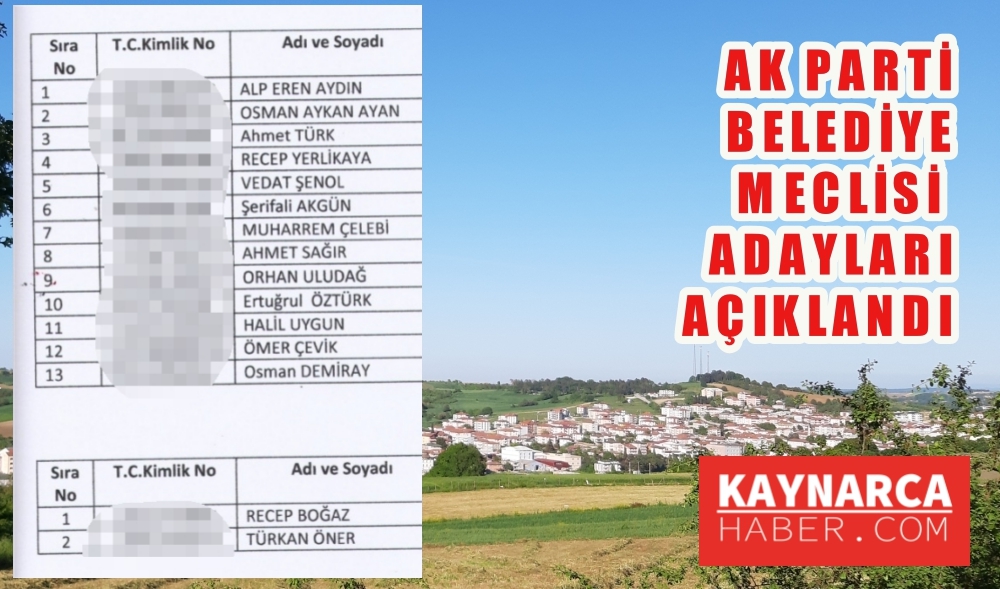 AK Parti Kaynarca Belediye Meclisi Adayları açıklandı